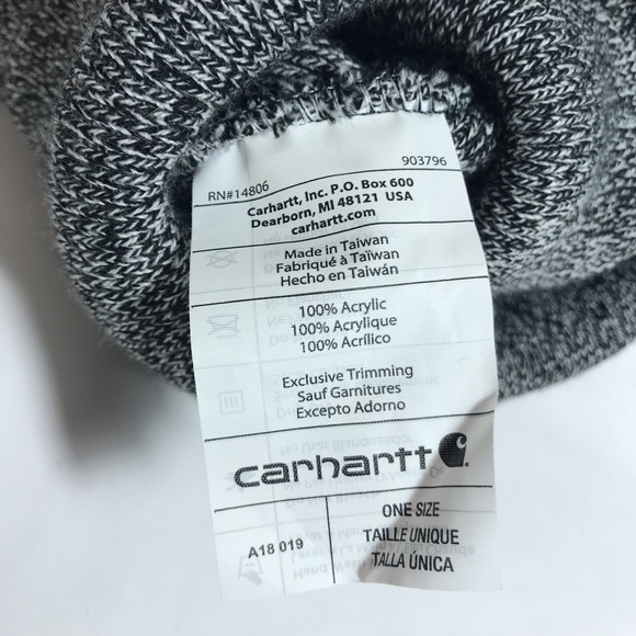 Carhartt Heathered Grey Cuffed Knit Beanie One Size NWOT - Picture 7 of 8